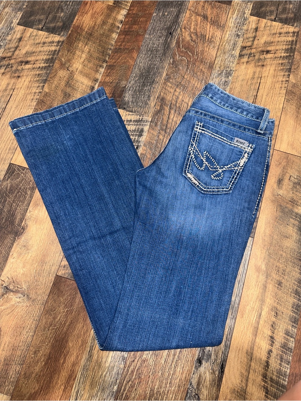 Cruel Girl Blue Bootcut Jeans with Embroidered Back Pockets